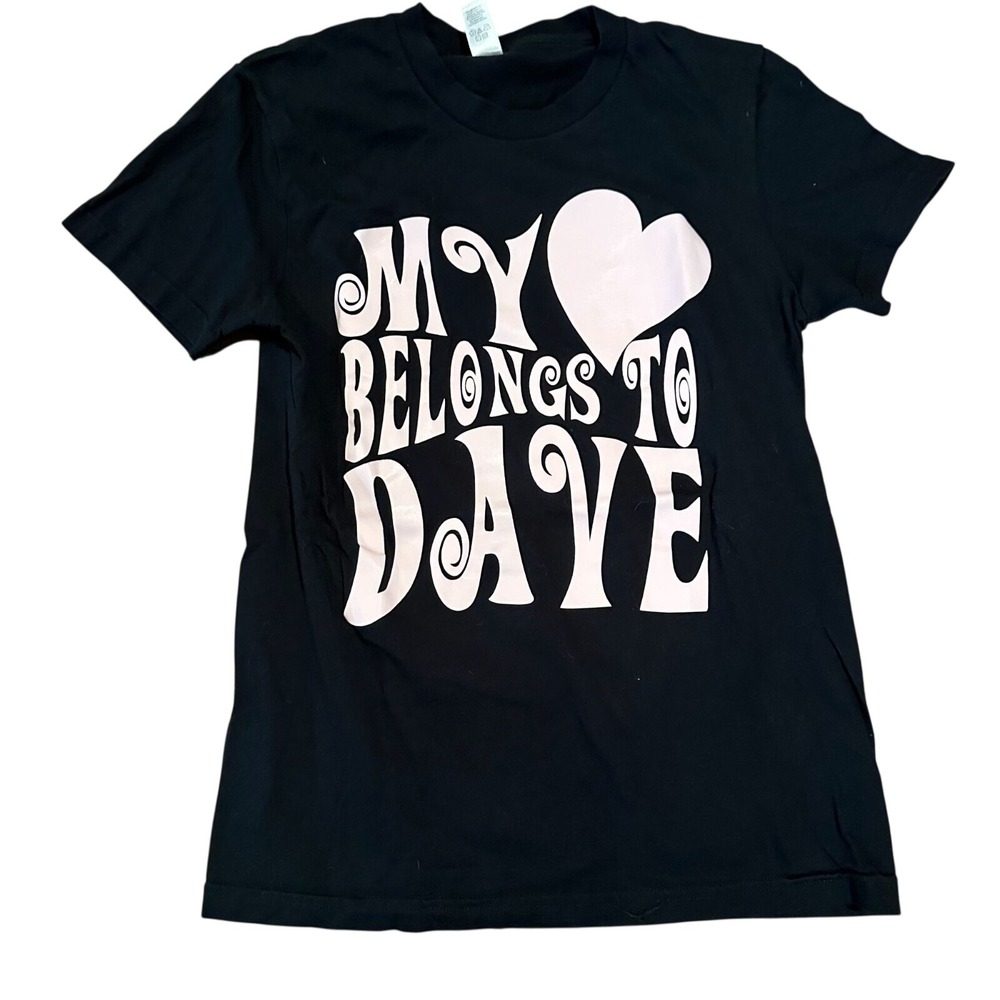 Vintage Groovy My Heart Belongs to Dave T-shirt Size Junior Large